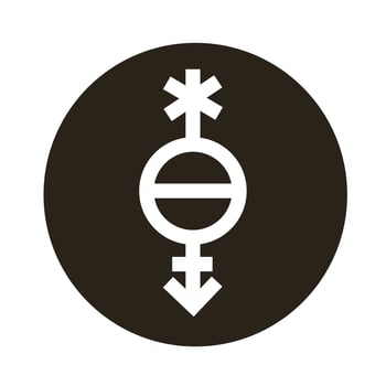 pangender queer symbol of sexual orientation block style icon vector