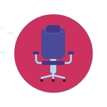 office chair block and flat style icon vector