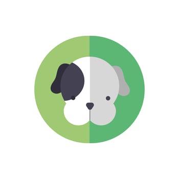 cute dog pet head character vector