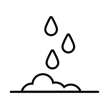 rain drops in ground line style icon vector