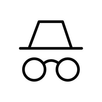 spy hat and glasses line style icon vector