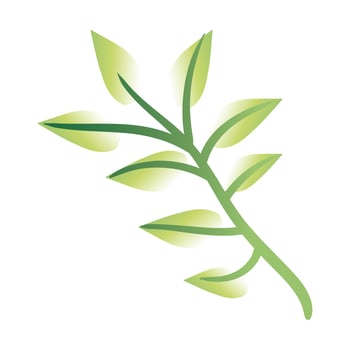 branch with leafs hand draw style icon vector