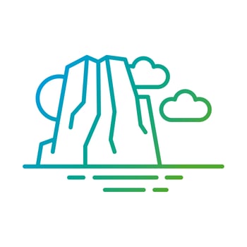 big rock landscape scene gradient style vector