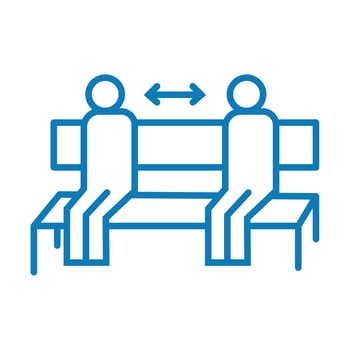 figures humans with arrows social distance line style vector