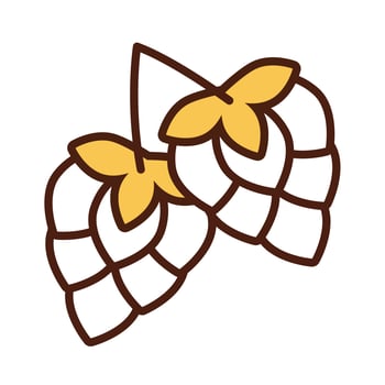 hop seeds line and fill style icon vector
