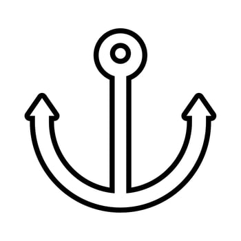 anchor marine style line icon vector