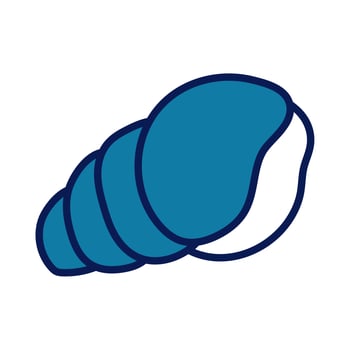 shell sea animal line and fill style icon vector