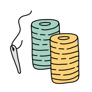 needles and threads free form style icon vector