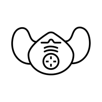 medical mask with filters respiratory accessory line style icon vector