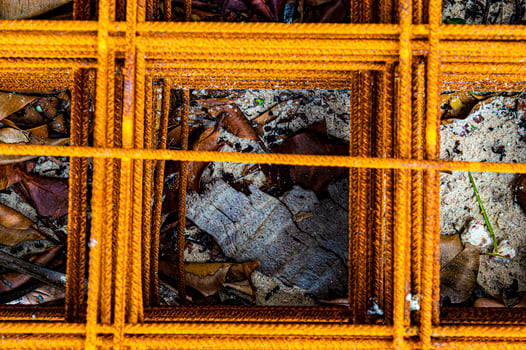 Rust steel construction mesh photo