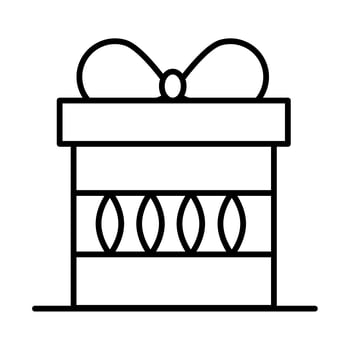 wrapped gift box celebration line style icon vector