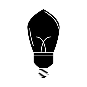 electric light bulb eco idea metaphor isolated icon silhouette style vector
