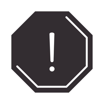alert icon attention danger exclamation mark precaution error web sign silhouette style design vector
