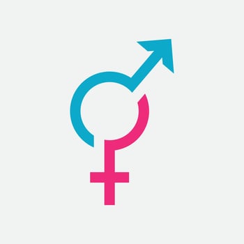 Gender symbol logo of sex and equality of males and females vector illustration