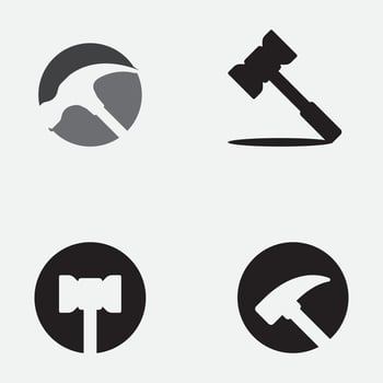 Hammer logo  vector illustration design