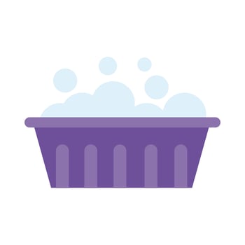 housekeeping plastic bowl flat style icon vector