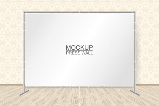 HORIZONTAL STAND WITH AN EMPTY BANNER TEMPLATE vector