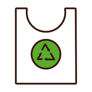 plastic bag with arrows recycle symbol line and fill style vector