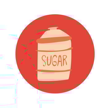 kitchen sugar ceramic pot utensil hand draw style vector