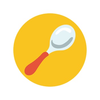 kitchen spoon utensil hand draw style vector