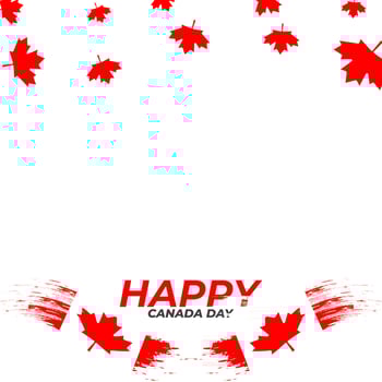 Happy canada day red frame beautiful vector