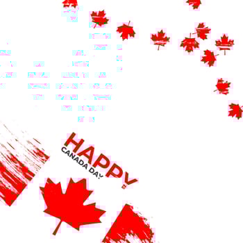 Beautiful red canada day happy frame vector