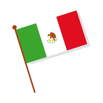 mexican flag hand draw style icon vector