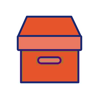 box carton packing postal service line and fill style vector
