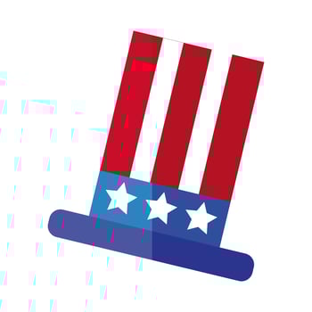 usa hat with flag flat detailed style vector