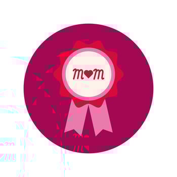 mother day medal block and flat style icon vector