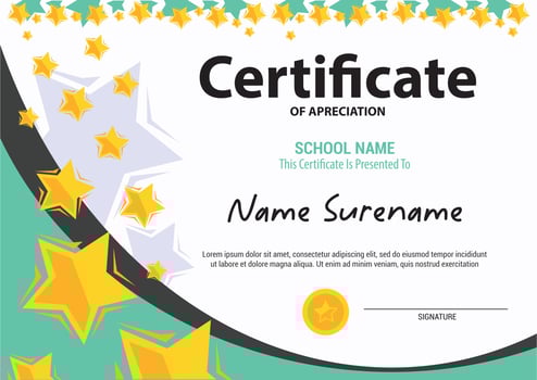 Multipurpose Professional Certificate Template Design kids and teen vector
