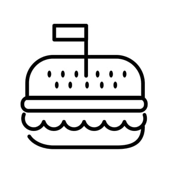 hamburger fast food line style icon vector