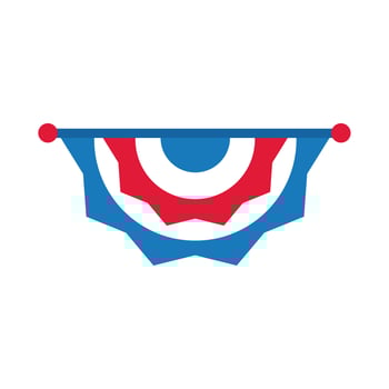 usa election emblem hanging flat style icon vector