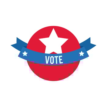 vote word in ribbon frame usa elections flat style icon vector