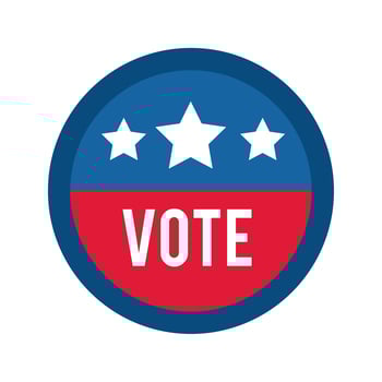 vote word in circle stamp usa elections flat style icon vector