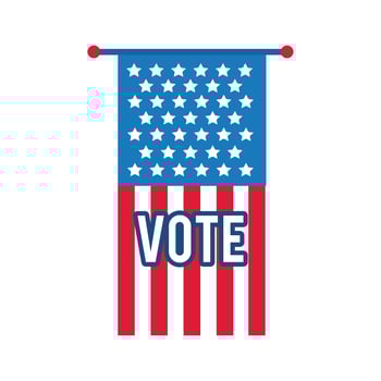 usa elections flag hanging flat style vector