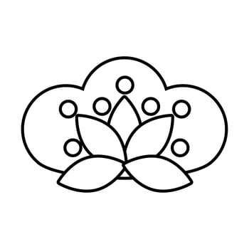 mid autumn pink flower line style vector