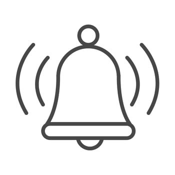 alarm bell alert caution linear icon style vector