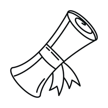 back to school scroll certificate graduation elementary education line icon style vector