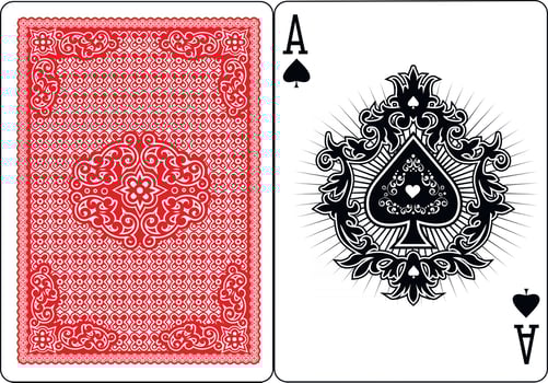 playing card  ace of spades with skull vector