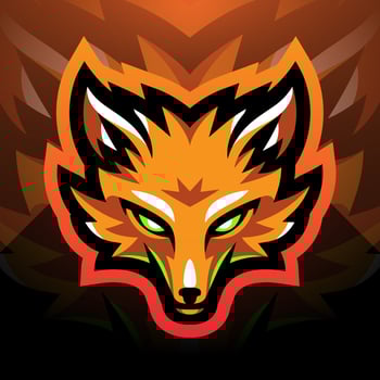 Foxes head sport mascot logo design vector