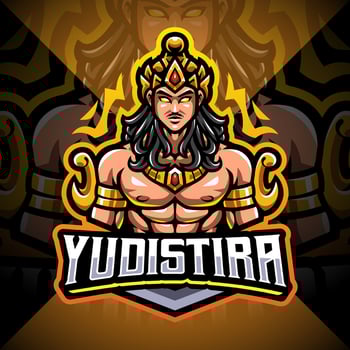 Yudistira esport mascot logo design vector