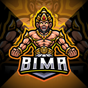 Bima esport mascot logo design vector