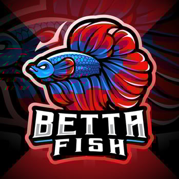Betta fish esport mascot logo vector
