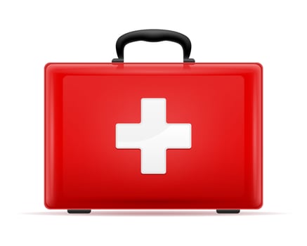 medical first aid box case kit stock vector illustration isolated on white background
