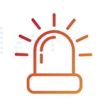 emergency alarm light gradient style icon vector