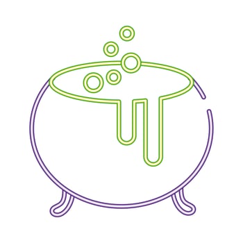 witch cauldron pot neon style icon vector