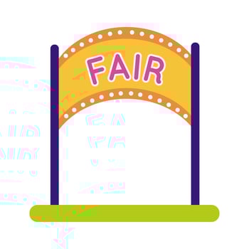 fair entance arch flat style icon vector