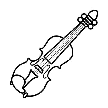 fiddle string instrument line style vector