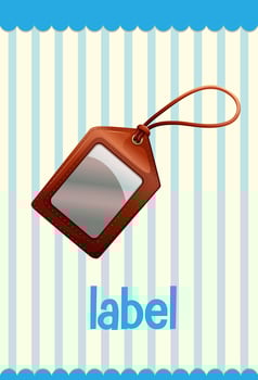 Vocabulary flashcard with word Label vector